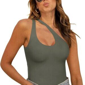 REORIA Butsmooth® Women's Trendy Sexy Plunge One Shoulder Sleeveless V Backless